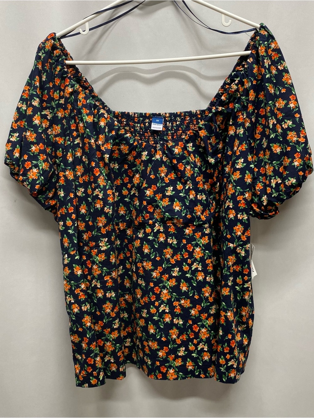 Old Navy smocked floral top 3x cottagecore boho prairie plus size peasant nwt
